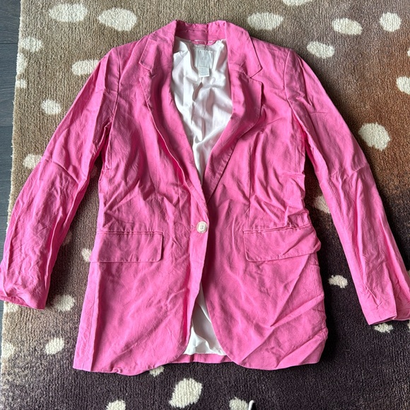 Hot Pink Linen Blazer - Picture 2 of 7